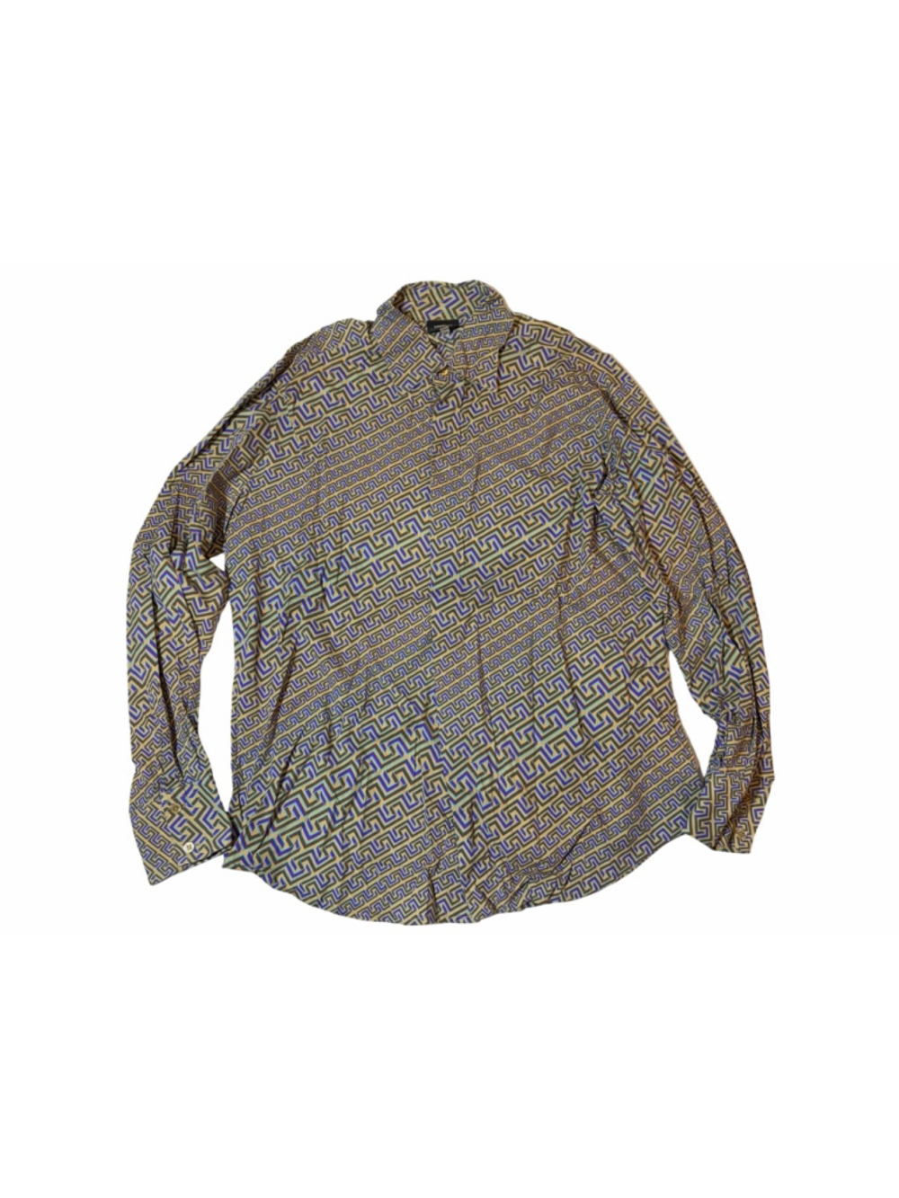 Versace Jeans Couture Geometric Button Up Shirt Medusa Y2K Retro Print M